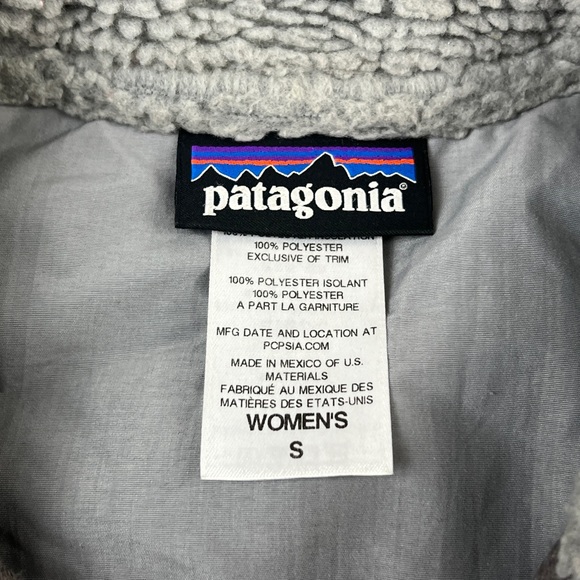 Patagonia Jacket Womens Small S Retro-X Dusky Gray Deep-Pile Fleece 23072 - Picture 5 of 6